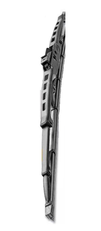Hella Windshield Wiper Blade 858083161 16 Inch; Conventional Style; Steel Frame; Natural Rubber Blade; Black; Standard; Single; With Pre Attached Universal Adapter; For J-Hook Applications
