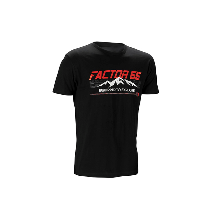 Factor 55 T Shirt 40847 FLATLINKED; Men; Extra Large; Short Sleeve; Black; 90 Percent Cotton/10 Percent Polyester