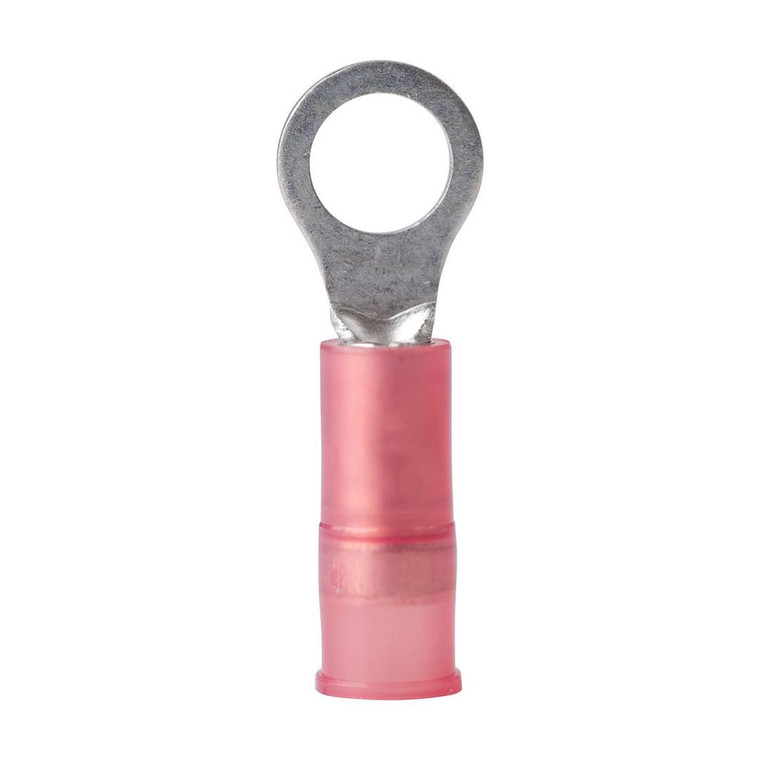 Ancor Wire Terminal End 210203 Marine Grade; 10 Ring Terminal; 22-18 Gauge Wire; Tinned Copper Connector/Nylon Insulation; UL 486C; Red; Pack Of 25