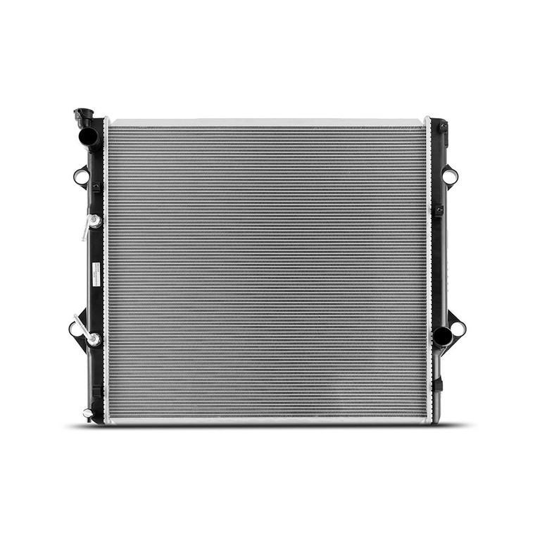 Mishimoto Radiator R13210 OE Replacement; 25 Inch Length x 26.12 Inch Height Overall Dimension; Single Core Row; Crossflow; 1.56 Inch Inlet X 1.56 Inch Outlet; With Transmission Cooler