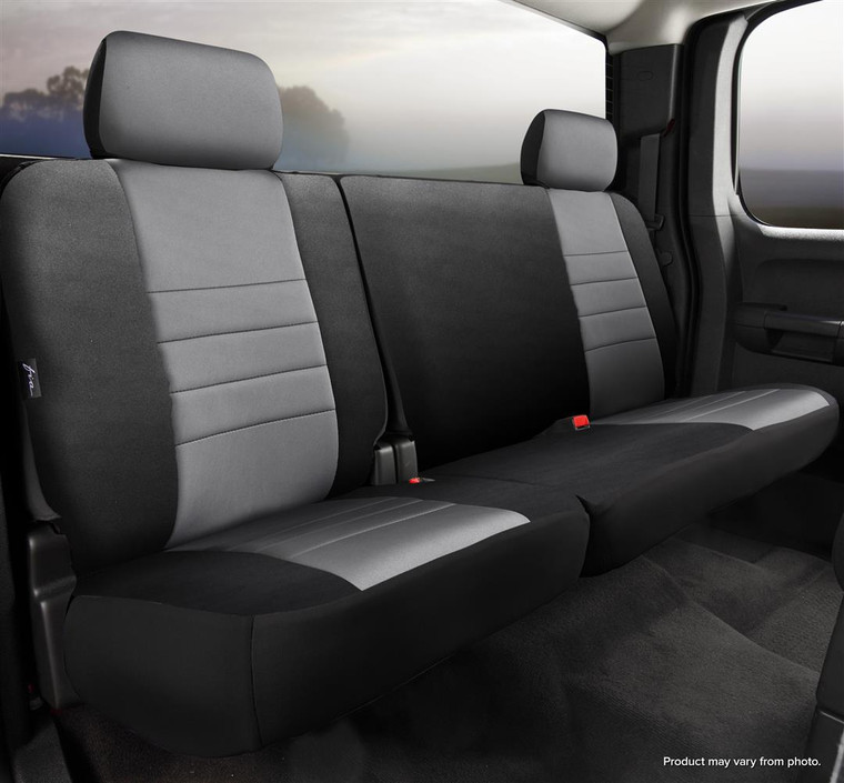 Fia Seat Cover NP92-25 GRAY Neo; 60 Driver/40 Passenger Split Bench Seat With Adjustable Headrests; Neoprene; Gray; For One Row