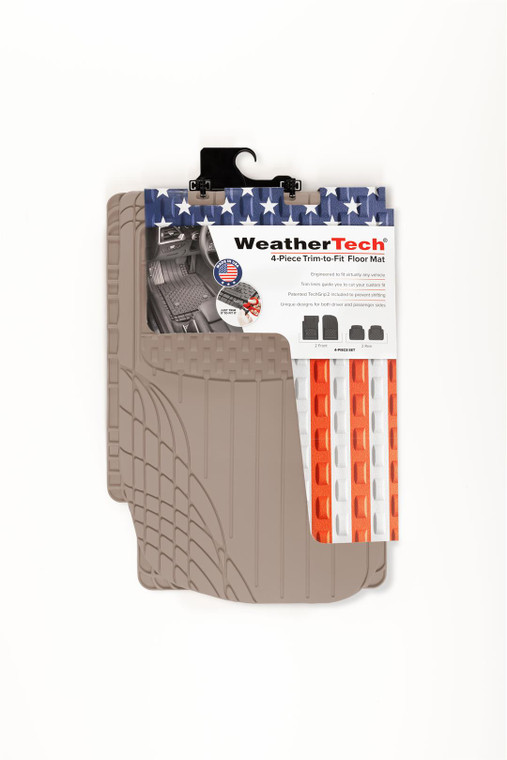 Weathertech Floor Mat 11TTFST Cut-To-Fit; Tan; Thermoplastic Elastomer TPE; 4 Piece