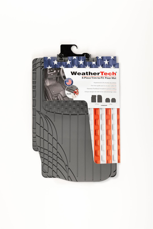 Weathertech Floor Mat 11TTFSB Cut-To-Fit; Black; Thermoplastic Elastomer TPE; 4 Piece