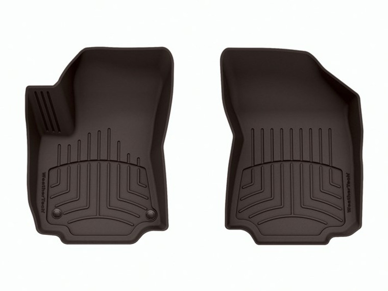 Fits 2018-2024 GMC Terrain Weathertech Floor Liner 4712341IM FloorLiner HP; Molded Fit With Underside Nibs; Cocoa; Thermoplastic Elastomer TPE Injection Molded Material; 2 Piece