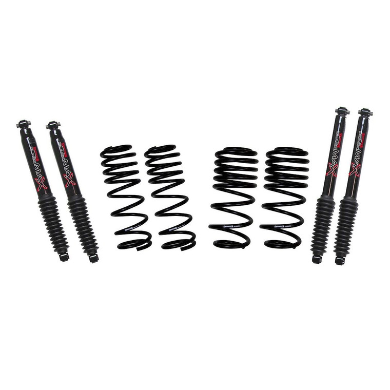 Skyjacker Suspensions Lowering Kit LOWJL025EPB Black Max; 2 To 2-1/2 Inch Drop; Black; With Front And Rear Black Max Shocks; With Front And Rear Coil Springs