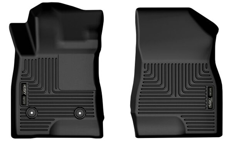 Husky Liner Floor Liner 55971 X-act Contour; Direct Fit; Raised Ridge; Black; TPE Thermoplastic Elastomer; 2 Piece