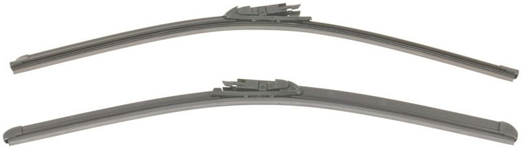 Fits 2017-2024 Alfa Romeo Giulia Bosch Wiper Blades Windshield Wiper Blade 3397014318 AeroTwin; OE Replacement; 22 Inch and 18 Inch Length; Set Of 2; Natural Rubber With Graphite; Black Steel Frame