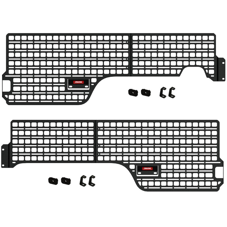 Fits 2019-2024 Ford Ranger BuiltRight Industries Molle Cargo Panel 102402 Bedside Mount; Screw On; Powder Coated; Textured Black; Steel