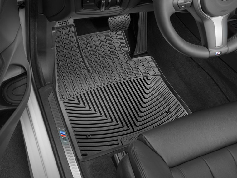 Fits 2021-2024 Tesla S Weathertech Floor Mat W643 All Weather; Direct-Fit; Deeply Sculpted Channels; Black; Thermoplastic Elastomer TPE; 2 Piece