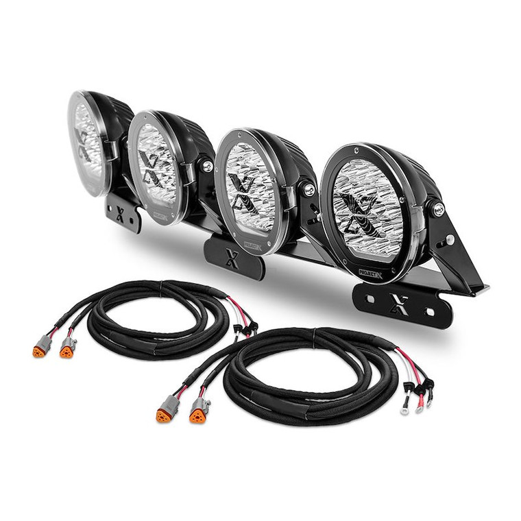 Fits 2021-2025 Ford Bronco Project X Light Bar CP538869-KIT Series X; LED Bulb; 43.8 Inch Length; 24 Osram LED Bulbs; 427.7 Watt/35.6 Amp At 12 Volt; Combo Beam; 60000 Raw Lumens; Clear Hard Coated Polycarbonate Lens