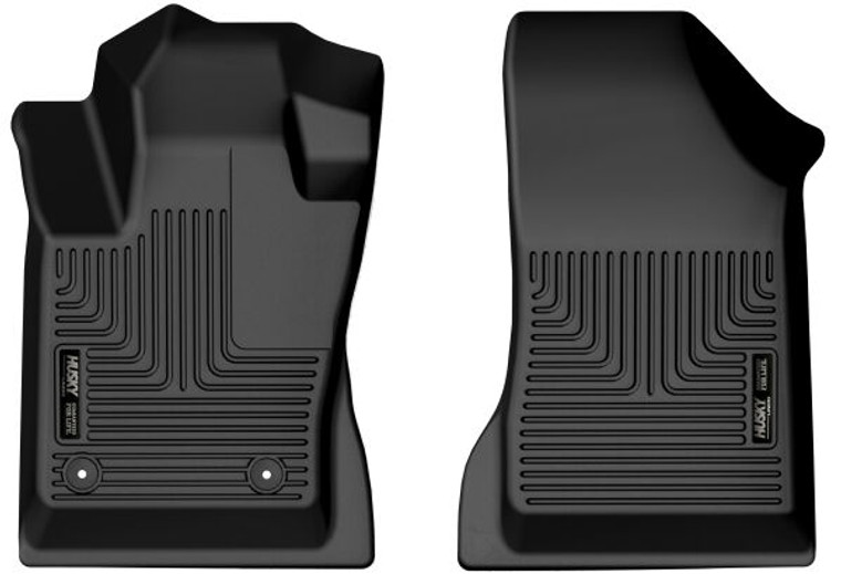 Fits 2023-2025 Dodge Hornet Husky Liner Floor Liner 54171 X-act Contour; Direct Fit; Raised Ridge; Black; TPE Thermoplastic Elastomer; 2 Piece