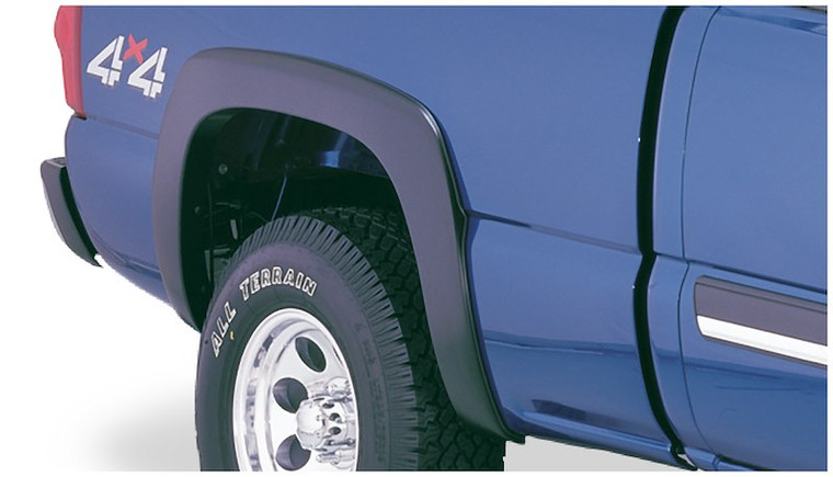 Bushwacker Fender Flare 40054-02 OE Style; 3/4 Inch Tire Coverage; Matte Black; Dura-Flex 2000 ABS Smooth Plastic; 4 Inch Flare Height; Set Of 2