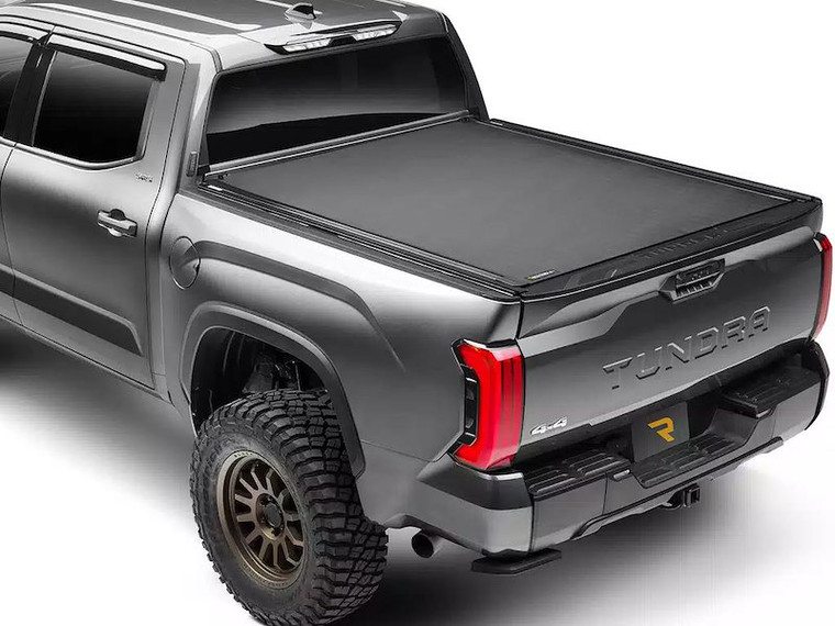 Fits 2021-2024 Ford F-150 BAK Industries Tonneau Cover 80338RK Revolver X4TS; Hard Roll Up; Low Profile; Matte Black; Aluminum With Vinyl Top Cover; Non-Lockable; With T-Slot Rails