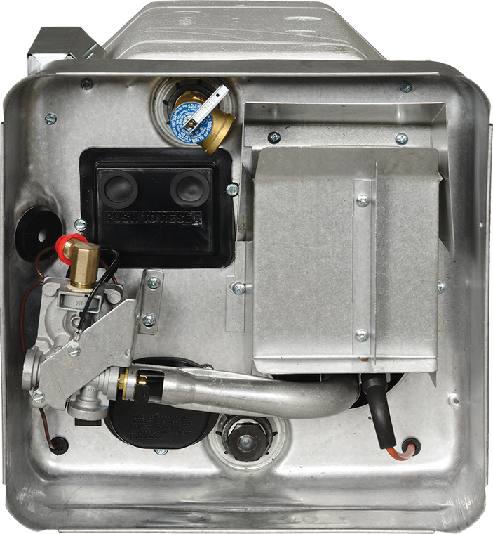 Suburban Mfg Water Heater 5146A Gas-Electric; Model Number SW12D; 12 Gallon Tank; Direct Spark Ignition; 1440 Watt; 12000 BTU; 48 Pounds; Non Portable; Access Doors And On/Off Switch Sold Separately