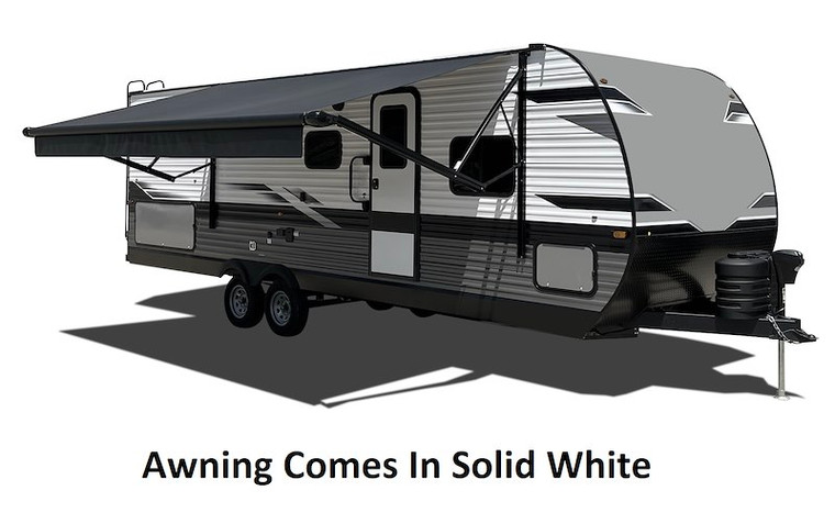 Velarium Awning VR16001000A Patio Awning; Electric; 16 Foot Length x 8 Foot Extension; Solid White; Vinyl; Without Weather Cover; Black Casting; Adjustable Pitch; With LED Light