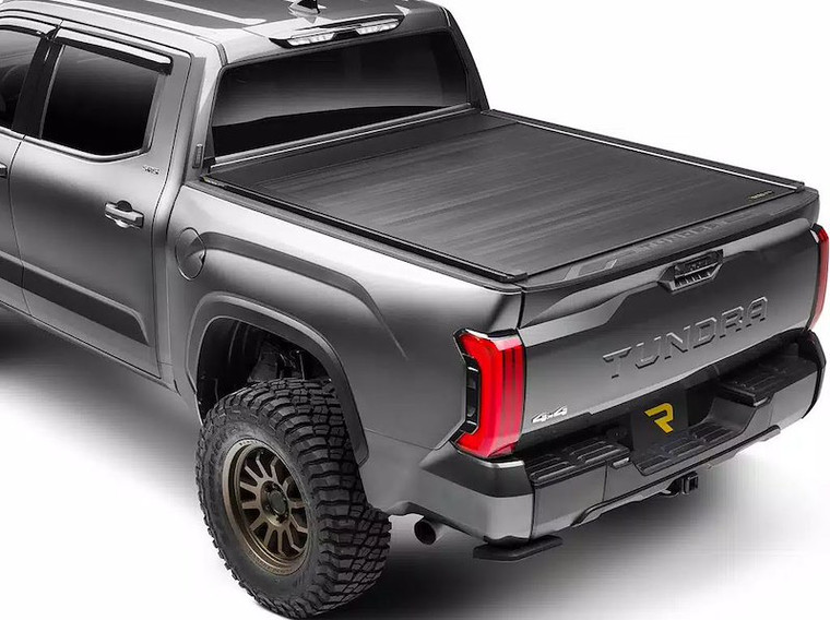 Fits 2022-2024 Ford Maverick Retrax Tonneau Cover EQ0337 Retrax EQ; Power Retractable; Matte Black; Aluminum; Remote Control Lock; With LED Light