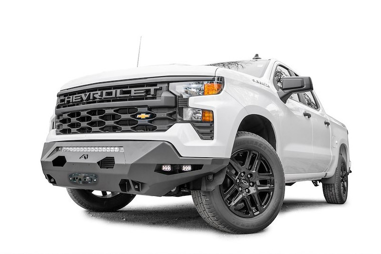 Fab Fours Bumper CS22-X5651-1 Matrix Series; One Piece Design; Direct Fit; Mounting Hardware Included; Without Grille Guard; With Integrated D-Ring Mounts; Powder Coated Black Steel; With Parking Sensor Cutouts