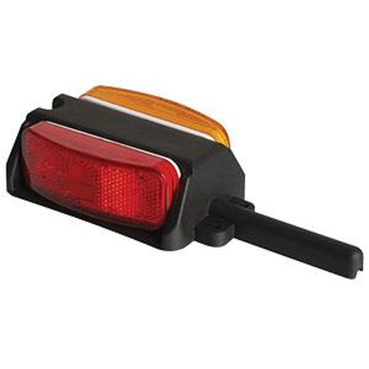 Optronics Trailer Light BA44FNLP BA44 SERIES; Marker/Clearance Light; Incandescent; Left Side Fender; Red/Yellow Lens; Surface Mount; Acrylic Lens; ABS Housing; 12 Volt/0.8 Ampere; Polypack Packaging