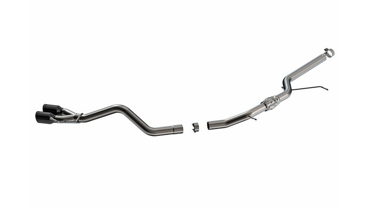 Fits 2023-2024 Ford Maverick Borla Exhaust System Kit 140948BC S-Type Cat Back System; T-304 Stainless Steel; Without Muffler; 2-1/2 Inch Pipe Diameter; Single Exhaust Dual Exit; Split Rear Exit