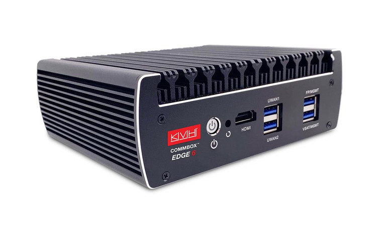 KVH Marine Network Gateway 72-1056-01 CommBox Edge 6; Used To Integrate And Delivering Visibility/Control/Optimization Of Communication Channels; 12 Volt DC Operating Voltage; Black