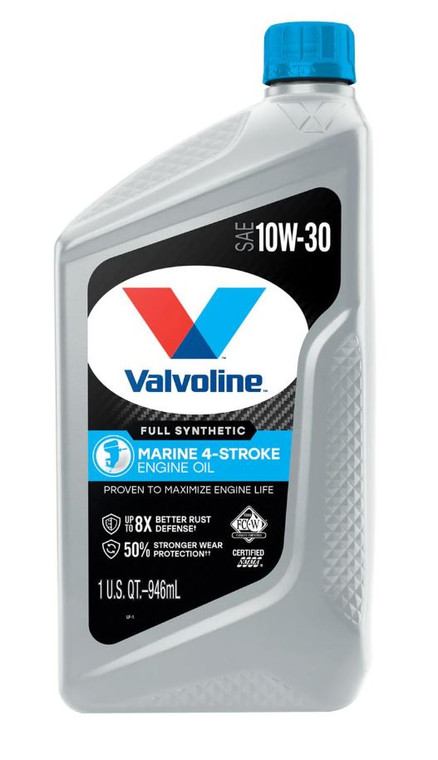 Valvoline Oil 899557 SAE 10W-30; Full Synthetic; Used For 4-Stroke Engines; Marine Oil; 1 Quart Bottle; Single