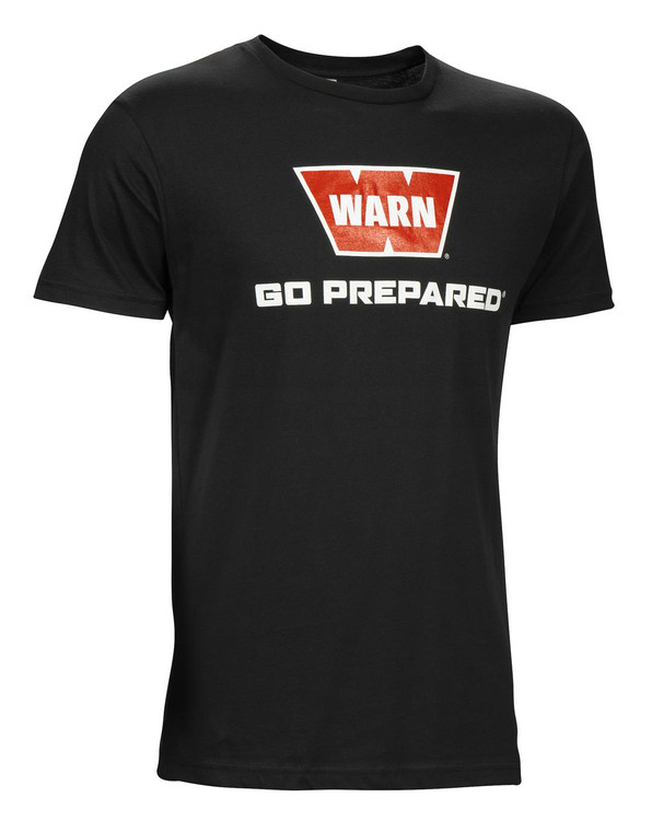 Warn T Shirt 40731 Men s; Medium; Short Sleeve; Black; Cotton Poly Blend; Go Prepared Warn Logo