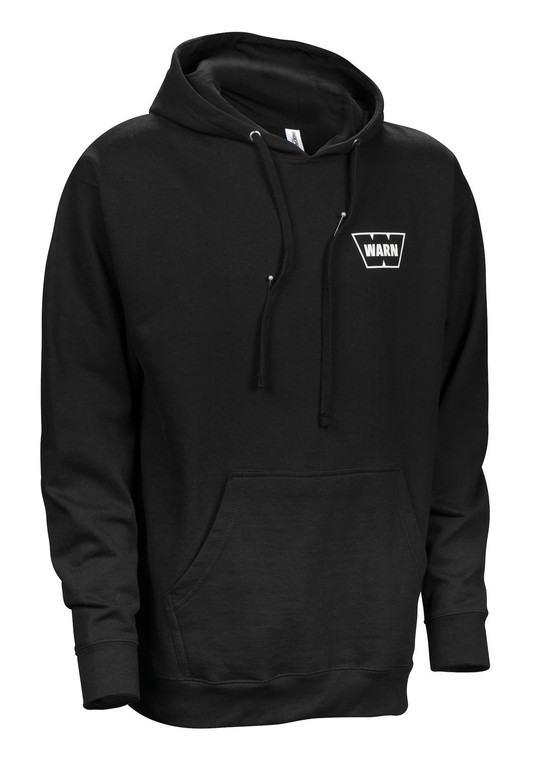 Warn Sweatshirt 40784 Men s; Small; Pullover; Long Sleeve; Black; Cotton Poly Blend; With Hood; Heritage Warn Logo