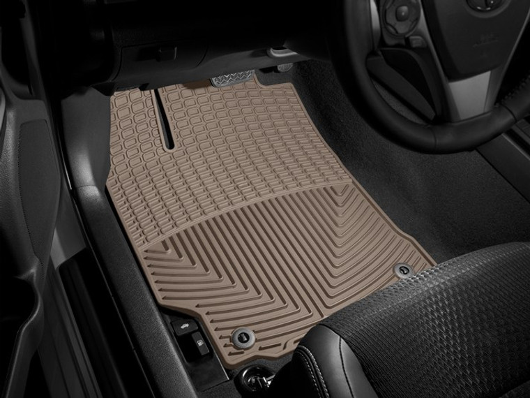 Fits 2012-2017 Toyota Camry Weathertech Floor Mat W255TN All-Weather; Direct-Fit; Deeply Sculpted Channels; Tan; Thermoplastic Elastomer TPE; 2 Piece