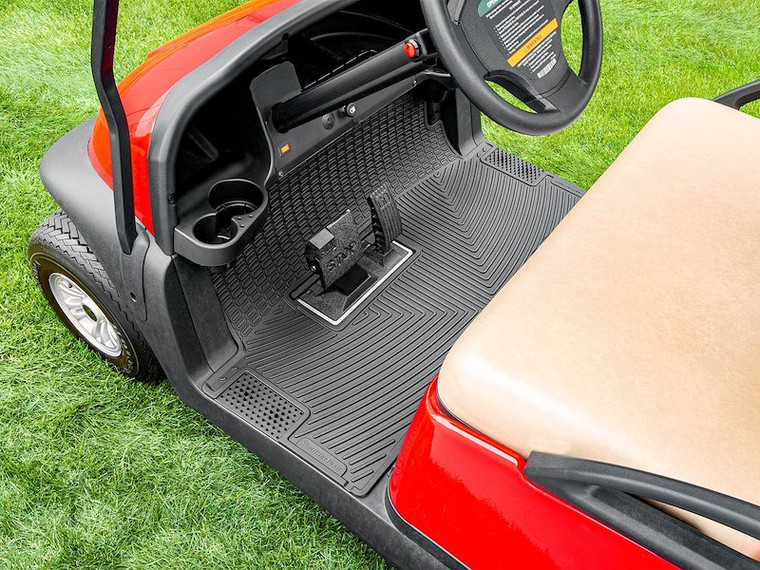 Weathertech Floor Mat W633 Golf Cart Mat; Direct-Fit; Deeply Sculpted Channels; Black; Thermoplastic Elastomer TPE Injection Molded Material; 1 Piece