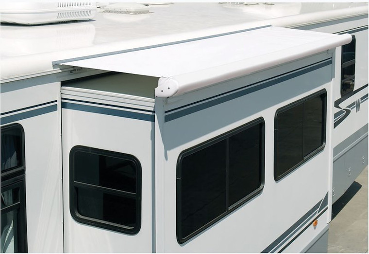 Carefree RV Awning UP154AGJV SOK III; Slide Out Awning; Automatically Extends/Retracts With The Slide Out; 154 Inch Length x 42 Inch Extension; Solid Black; Acrylic; With Black Wind Deflector And Cover; Fixed Pitch; Spacers Sold Separately