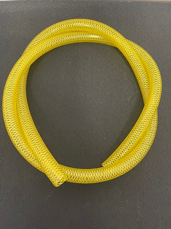 Helix Racing Fuel Line 140-3104 For Powersport Applications; High Pressure Handles Up To 200 PSI; 3 Foot Length; 1/4 Inch Inner Diameter; Transparent Yellow; Nylon Interbraid Polyurethane