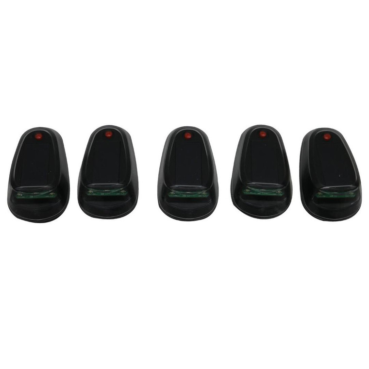 Race Sport Lighting Roof Marker Light 1007602 LoPro Series; Teardrop Shape; Clear Lens; LED; White; Solar Powered; 300 Lumens; Shock Resistant Silicon Shell; Auto Turn On/Turn Off; For Use In Off-Road Vehicles/Trucks; Set Of 5