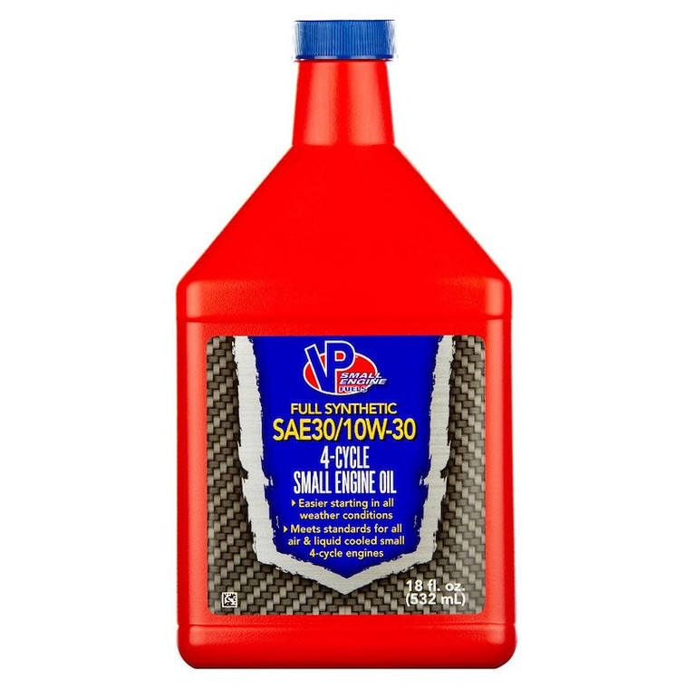 VP Racing Oil 2927 SAE 30/10W-30; Used For 4 Cycle Small Engines; Full Synthetic; 18 Ounce Bottle; Single