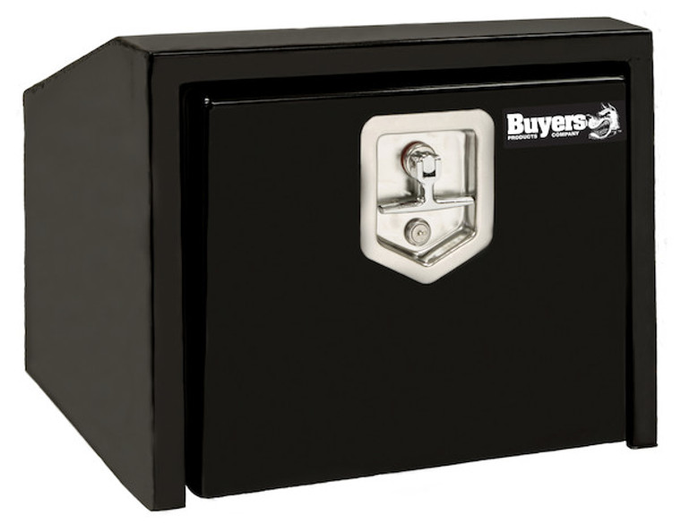 Buyers Tool Box 1703351 Underbody; 1 Recessed Drop Door; Smooth; Black; Steel; Slanted Back; Mounting Brackets Sold Separately