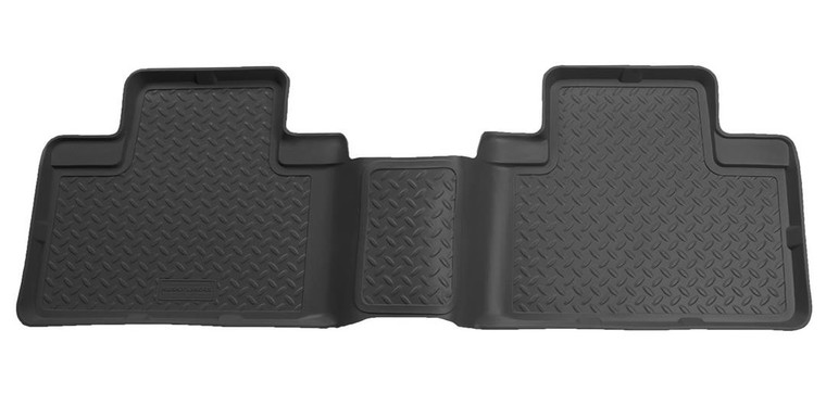 Husky Liner Floor Liner 62211 Classic Style; Molded Fit; Fluid Containment Ribs and Treads; Black; Rubber; 2 Piece