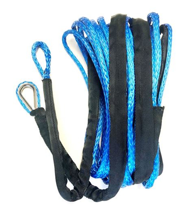 Helix Racing Winch Cable 600-1050 4000 Pound Capacity; 3/16 Inch Diameter x 50 Foot Length; Synthetic Rope; Blue; Loop On Each End