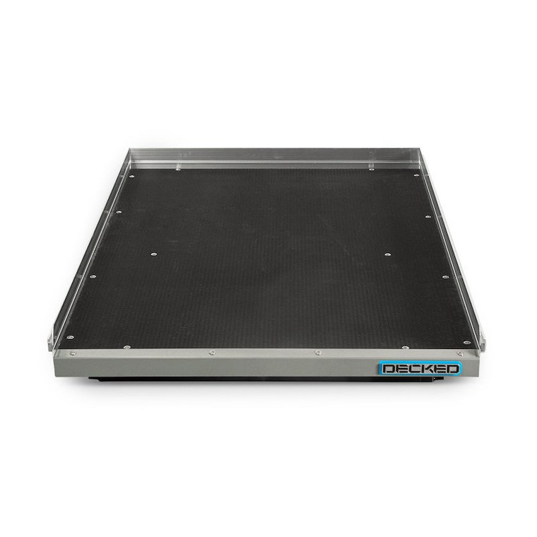 Cargo Glide Bed Slide DCG1500XL-6348 CG-XL Series; 1500 Pounds; 5-1/2 Inch Side Rail Height; Powder Coated Steel Frame; Polished Aluminum Side Rail; Black Thermoplastic Coated 3/4 Inch Plywood Platform; Bolts To Truck Bed
