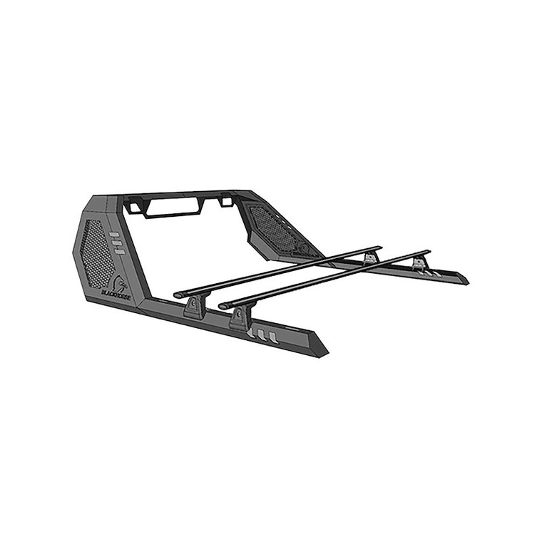 Black Horse Offroad Truck Bed Bar VRCB6408B Vigor; Modular; With Extended Side Rails For Tie Down Points; With 2 Built-In Led Cube Work Lights; With Bed Cross Bars; Powder Coated; Black; Steel