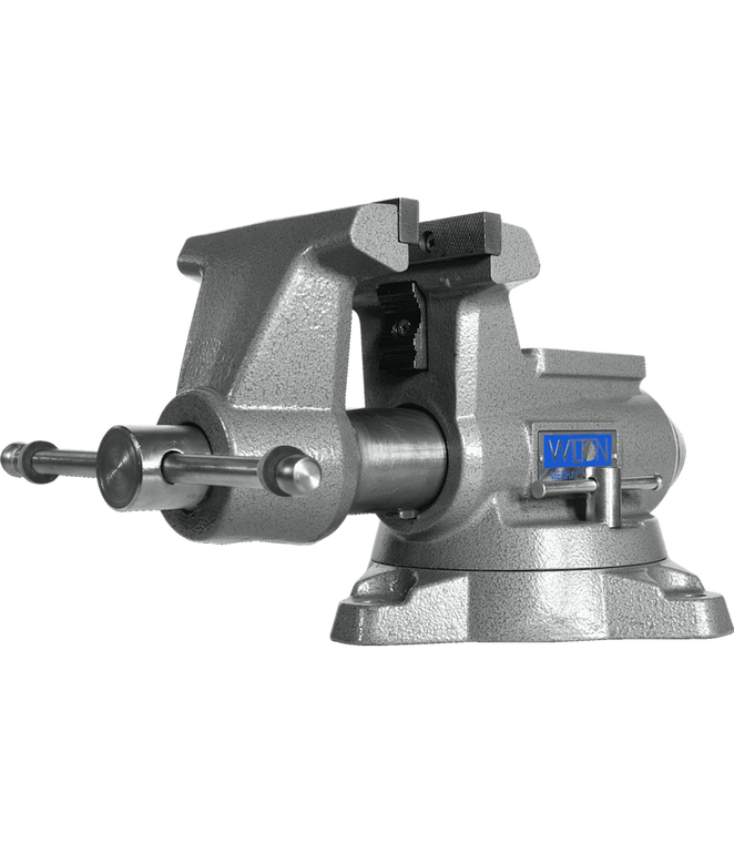 Wilton Tools JPW Industries Vise 28811 Mechanics Pro; 5 Inch Jaw Opening; 5-1/2 Inch Jaw Width; 3-5/8 Inch Throat Depth; 360 Degree Swivel Base; Built-In Anvil; Gray; Ductile Iron Body/Machined Steel Jaws