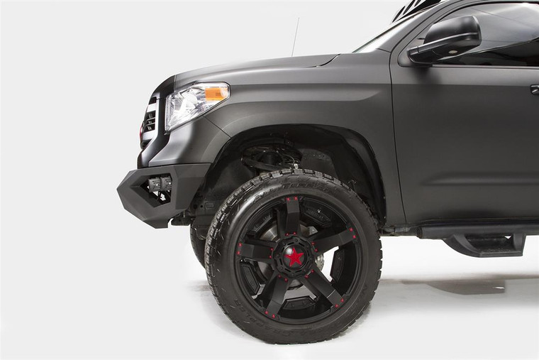 Fab Fours Bumper TT14-D2851-1 Vengeance; One Piece Design; Direct Fit; Mounting Hardware Included; Without Grille Guard; Without Winch Mount; Without Tow Hooks; Powder Coated Black Steel; With Airflow Cutout