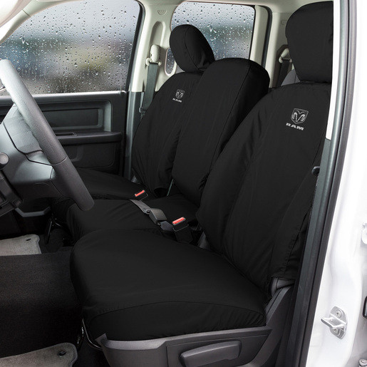 Covercraft Seat Cover SSR8397FR11WFBK SeatSaver; Ram Logo; Heavy-Duty Waterproof Polyester; Black; For One Row