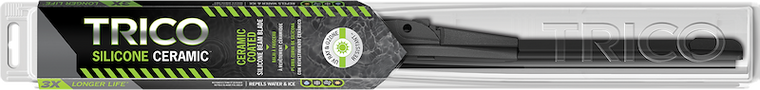 Trico . Windshield Wiper Blade 90-281 Silicone Ceramic; 28 Inch Length; Single Blade; With Spoiler; Black; Beam Type; Plastic/Steel Blend Frame; Natural Rubber Blade; With SWIFT One-Click Adapter