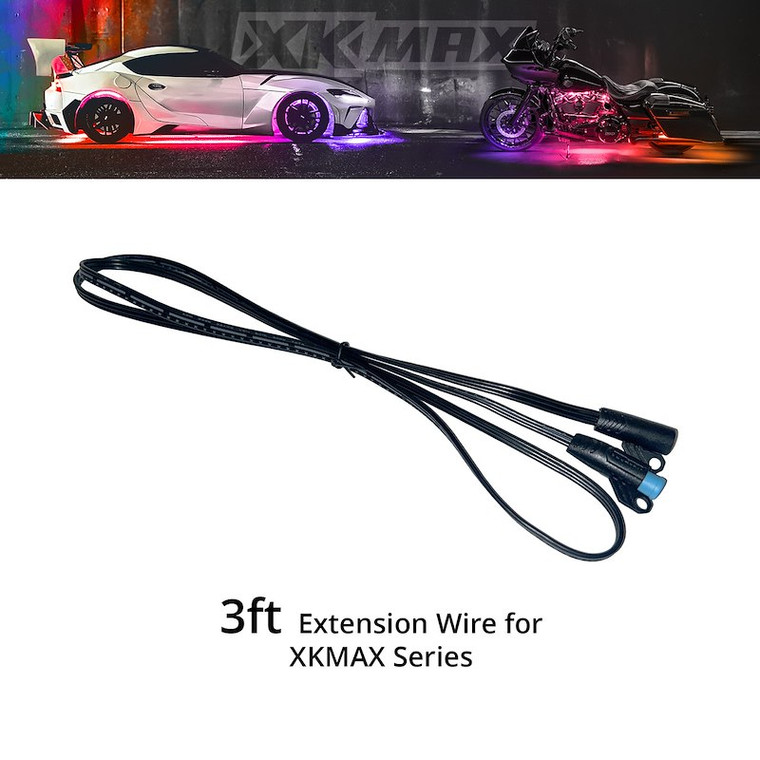 XK Glow Light Bar Wiring Harness MX-WIRE-3FT XKmax; For XKmax Series Parts; 3 Foot Length; With 3-Pin Connectors