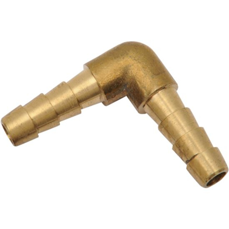 Helix Racing Coupler Fitting 053-2460 1/4 Inch Hose Barb; 90 Degree Elbow; Without O-Ring; Without Jam Nut; Brass; Single