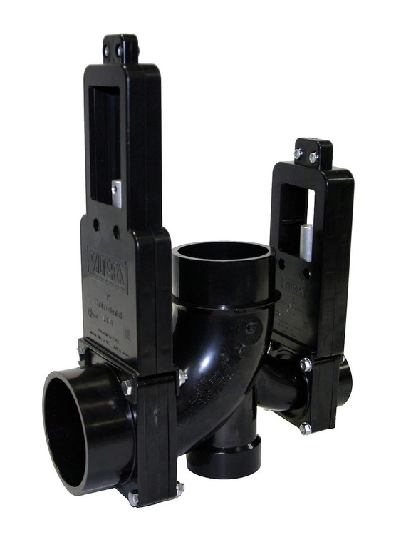 Valterra Sewer Waste Valve T83H Waste Valve For RV Black Water System; Double Valve; Handle Actuated; Ell Double Rotating Valve; 3 Inch Waste Valve; Without Cables/Handles; Without Cap; Without Coupler