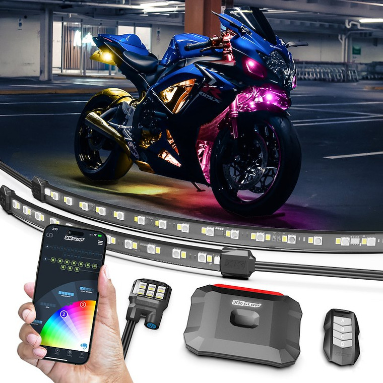 XK Glow Underbody Light Kit MX-MOTO-MINI XKmax; LED; Multi-Color; 8 Piece