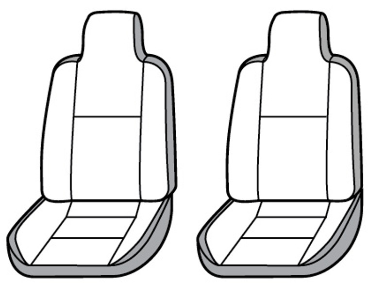 Covercraft Seat Cover SS1347PCCH SeatSaver; Seat Style G - Bucket With Molded/Fixed Headrest; Polycotton; Charcoal Black; Set of 2