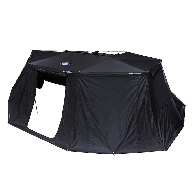 Overland Vehicle Systems Awning Extension Panel 19690025 XD Nomadic 270; For Use With Overland Vehicle System XD Nomadic 270; Driver Side Wall 2; Gray Hex With Black Trim; 320g Fabric With Blackout Technology