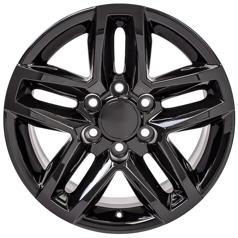 OE Wheels Wheel CV34B-18085-6550-26B CV34B; 18 Inch Diameter x 8.5 Inch Width; 6 x 139.7 Millimeter/6 x 5.50 Inch Bolt Pattern; 26 Millimeter Offset; 5.77 Inch Backspacing; 60 Degree Conical Seat Lug; 78.10 Millimeter Center Bore; 5 Double Spoke