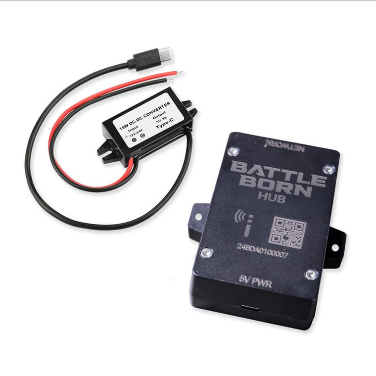 Battle Born Batteries BMS - Battery Management System DRAGONFLY INTELLIGENCE HUB For Connects All Smart Batteries In System; 5 Volt DC Input Voltage; 3 Amp Current; Black; Polycarbonate/ABS Blend Case